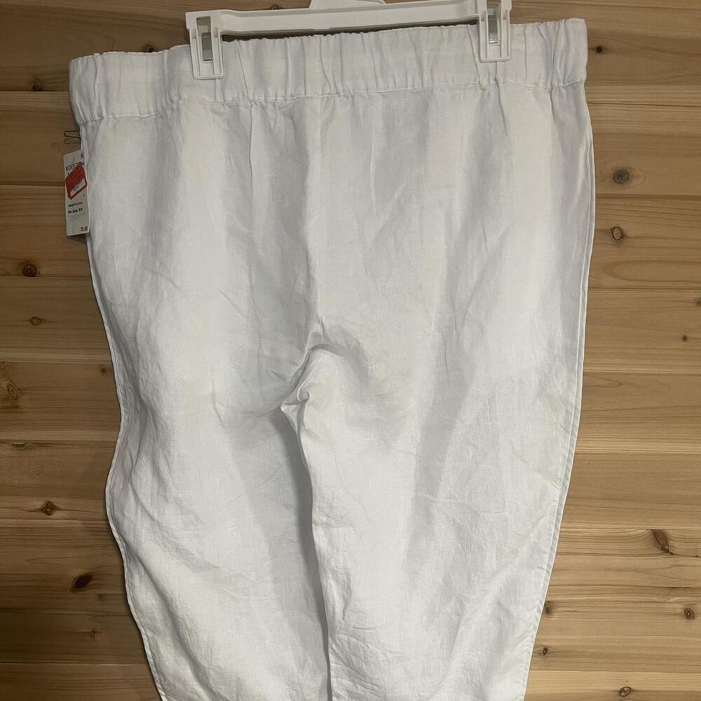 Caslon White 100 Linen Pants New - Picture 3 of 5